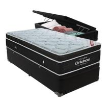 Colchão Elegant Ortobom Base Baú Preto Solteiro Ensacadas