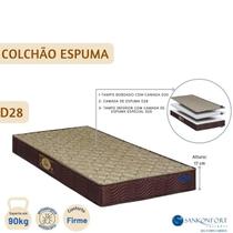 Colchão Espuma Solteiro Estreito D28 78cm Toulon Alto Padrão Ideal para Espaços Compactos 78x188x17