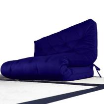 Colchão Futon King Dobrável Sofa Cama Acquablock Azul Royal D33