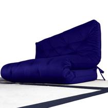 Colchão Futon King Dobrável Sofa Cama Acquablock Azul Royal