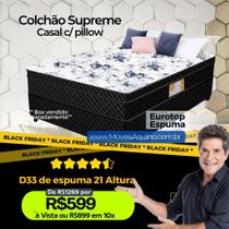 Colchão Gazin Supreme Composto Eurotop Casal 1,38 - Espuma 21cm - Pronta Entrega - Oferta