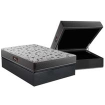 Colchão Herval Black 17 DF+Baú Camurça Gray 138x188 Colchão Herval Black 17 DF+Baú Camurça Gray 138x188