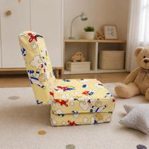 Colchão Infantil Dobrável 3 em 1 Sofá, Cama e Puff Estampado 120cm Portátil