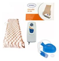 Colchão Inflável 110V Pneumático Anti Feridas Anti Escara Com Motor Incluso SuperMedy E Coletor De Urina Masculino 2L