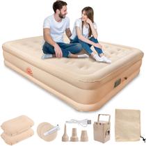 Colchão Inflável Camping Casal New Hawaii Autoinflável Bomba Elétrica De Lítio 203x154cm Até 300kg Colchão Inflável Camping Casal New Hawaii Autoinflável Bomba Elétrica De Lítio 203x154cm Até 300kg