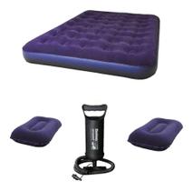 Colchão Inflável Casal Bestway Com 2 Travesseiros Infláveis e 1 Bomba De Ar KIT