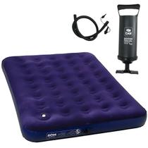 Colchao inflavel casal camping + bomba de ar manual 30cm com 3 bicos Colchao inflavel casal camping + bomba de ar manual 30cm com 3 bicos
