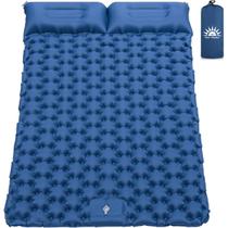 Colchão Inflável Casal Compacto Camping Acampamento Viagem Ao Ar Livre Bomba Embutida Travesseiro Almofada 195cm