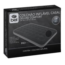 Colchão Inflável Casal Deluxe Comfort Bel Preto 191x137x22 Resistente Portátil Casa Viagem Camping Capacidade 300kg