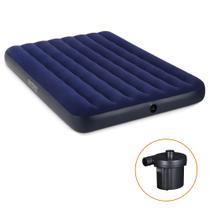 Colchão Inflável Casal Dura Beam Downy + Bomba Elétrica Intex Colchão Inflável Casal Dura Beam Downy + Bomba Elétrica Intex