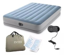 Colchão Inflável Casal Intex Queen Dura Beam Plus com Bomba de Inflar USB Bivolt Embutida 64159 Colchão Inflável Casal Intex Queen Dura Beam Plus com Bomba de Inflar USB Bivolt Embutida 64159