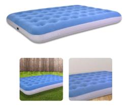 Colchão Inflável Casal Premium Multiuso 191cm X 137cm X 22cm Pvc, Veludo E Vinil Resistente À Água -
