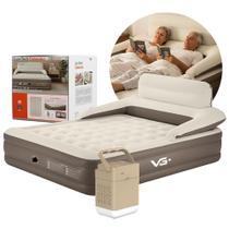 Colchão Inflável Casal Queen Encosto Lux Tech Resistente com Bomba Lítio USB VG Plus Colchão Inflável Casal Queen Encosto Lux Tech Resistente com Bomba Lítio USB VG Plus