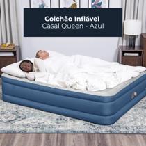 Colchão Inflável Casal Queen Visita Prático Viagem Casa de Campo Premium BESTWAY Azul