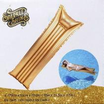 Colchão Inflável Flutuante Dourado Jilong Brilhante Sparkle Shine