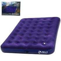 Colchão Inflável Multiuso Casal com Inflador Mecânico de Pé 191x137x22 cm ZELT