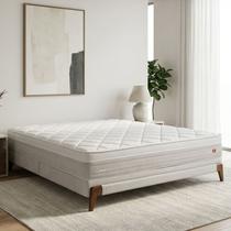 Colchão King Molas Ensacadas Pillow Top Aloe Vera Herval Essenza 193x203x29 Yescasa