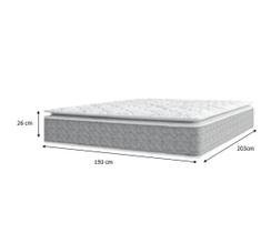 Colchão King Nazar Molas Ensacadas com Pillow Top - Extra Conforto - Bello Box - Conforto (Espuma da Nasa) Viscoeslástico D33 Cinza