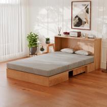 Colchão MLILY dobrável de espuma viscoelástica 15 x 137 x 191 cm cinza Colchão MLILY dobrável de espuma viscoelástica 15 x 137 x 191 cm cinza