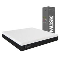 Colchão na Caixa Embalado a Vácuo Musk Casal Ortopédico 138X188 Espuma D28 Branco/Chumbo G90 - Gran Belo