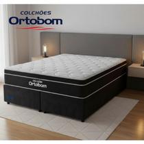 Colchão Ortobom Elegant King Size Molas Ensacadas Base Box Bipartida Suede Blindada 193x203 Colchão Ortobom Elegant King Size Molas Ensacadas Base Box Bipartida Suede Blindada 193x203