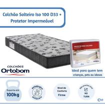 Colchão Ortobom Iso 100 D33 Solteiro 78x188x18 Largura Menor Medida Especial Protetor Impermeável Maior Proteção e Durabilidade