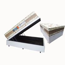Colchão Ortopédico Casal Napolis Dupla Face Portobel 30x138x188 + Base Box Baú Casal Branco Colchão Ortopédico Casal Napolis Dupla Face Portobel 30x138x188 + Base Box Baú Casal Branco
