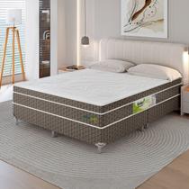 Colchão ortopedico orto pillow 193x25x203 bordado no suede marrom/tampo imperium branco