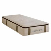 Colchão Ouro de Minas Solteiro com Molas Ensacadas 32x188x88cm Colchominas Cor Marfim