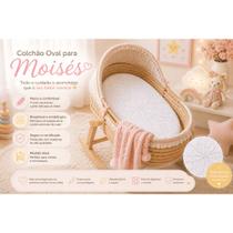 Colchão Oval Para Moisés Fênix Antialérgico Com Espuma Macia E Acabamento Reforçado Premium Colchão Oval Para Moisés Fênix Antialérgico Com Espuma Macia E Acabamento Reforçado Premium