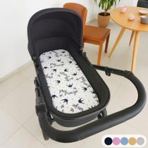 Colchão para Carrinho Moises Colchonete Bebê Menino Menina com Capa Removível e Espuma