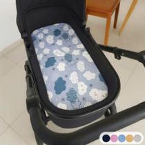 Colchão para Carrinho Moises Colchonete Bebê Menino Menina com Capa Removível e Espuma