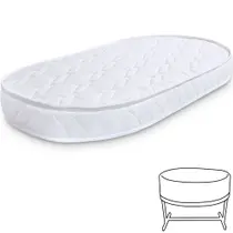 Colchão para Moisés Oval de Berço Infantil Bebê Antialérgico 138x68x10cm BF Colchões