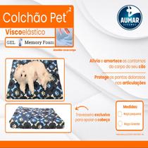 Colchão Pet Viscoelástico GEl Infusion Raça Média/Grande cor Uva _ Aumar