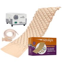 Colchão Pneumático 110V Monovolt Inflável Anti Escaras Hospitalar Compressor Bege Pressão Alternada