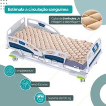 Colchão Pneumático Hospitalar Anti Escaras Suporta 130kg Hospitalar Ortopédico Bomba Ar Compressor