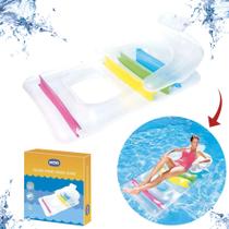 Colchão Poltrona Inflável Boia Bronzear Na Piscina Luxo Mor