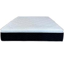 Colchão Premium com Pillow D45 Casal 32x188x138cm Ecotec Cor Branco com Preto