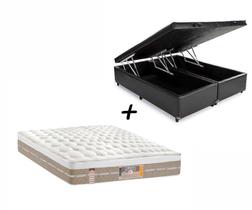 Colchão Queen Castor Silver Star Mola Pocket Air One Face e Box Baú Queen Preto 158x198 Colchão Queen Castor Silver Star Mola Pocket Air One Face e Box Baú Queen Preto 158x198