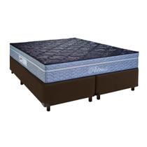 Colchão Queen Molas Ensacadas + Box Marrom - Petrus