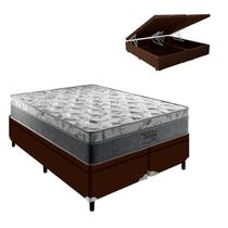 Colchão Queen Palermo Mola Ensacada e Base Box Baú Marrom