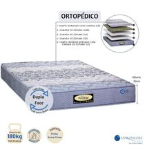 Colchão Queen Sankonfort Protege Espuma Ortopédico 158x198x22 Extra Firme, Alta Resistência e Suporte até 180kg por Lado