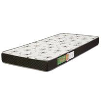 Colchao Solteiro 88x188 10 Cm Espuma D20 Antialergico e Antiacaro Cor Branco com Preto