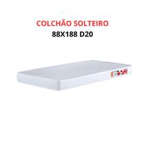 Colchão Solteiro 88x188 Espuma D20 Branco Ideal para Crianças e Adolescentes