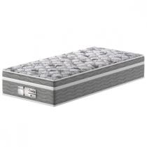 Colchão Solteiro 88x188x32 Evolution Molas Ensacadas Cinza Com Branco Pro Dormir Cinza Com Branco