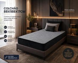Colchão Solteiro Cinza D33 188x88x17cm Firme Durma Melhor com Mais Suporte