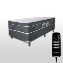 Colchão Solteiro Espuma D33 0,88x1,88 m Com Massageador Base box Cor Cinza Grafite travesseiro ALLMAG