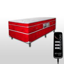 Colchão Solteiro Espuma D33 0,88x1,88 m Com Massageador Base box Cor Vermelho travesseiro ALLMAG Colchão Solteiro Espuma D33 0,88x1,88 m Com Massageador Base box Cor Vermelho travesseiro ALLMAG
