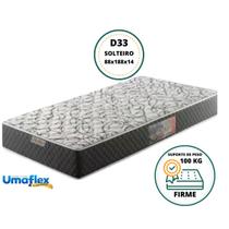 Colchão Solteiro Espuma D33 Umaflex Ouro 88x188x14 - Firme - Certificado pelo Inmetro