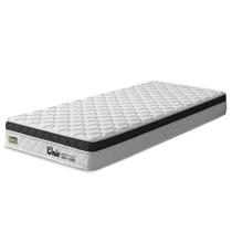 Colchão Solteiro Espuma Ortopédica D33 Euro Pillow 88x188x20CM Branco Preto Hellen Estofados